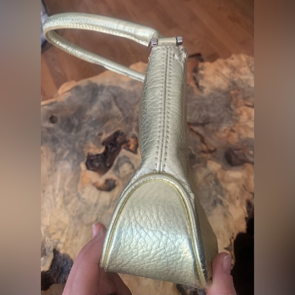 Vintage Y2K Gold Metallic Shoulder Bag Purse - Picture 3 of 10